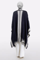 Women's Navy Blue Cap Shawl