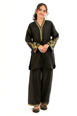 Embroidered Black Teens 2PC